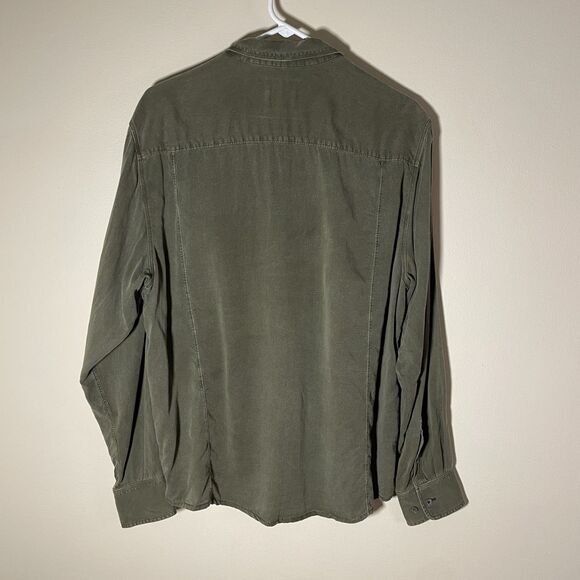 Tommy Bahama Button Up Army Green Silk Size Medium - Picture 1 of 7